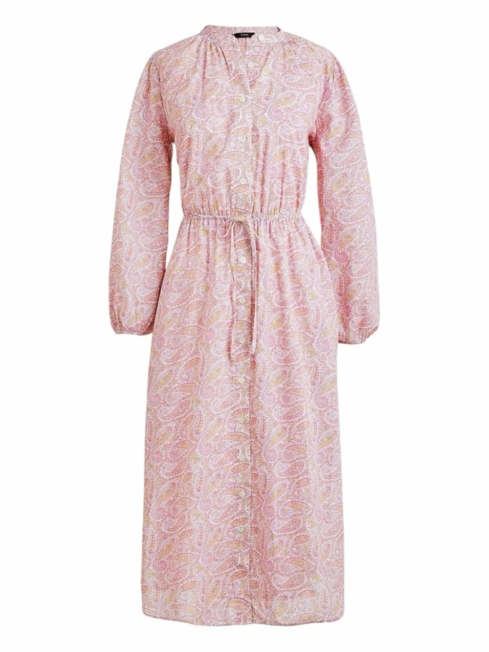 J. Crew Tie-Waist Cotton Voile Midi Dress in Beach Paisley. Size 2.